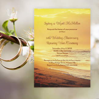 Marriage Anniversary Celebration Beach Sunrise Invitation