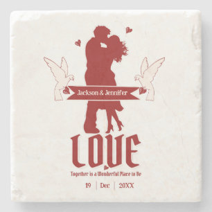 Marriage Anniversary Customizable Stone Coaster