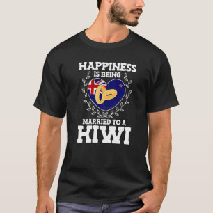 Marriage Anniversary Married To A Kiwi Wife Husban T-Shirt