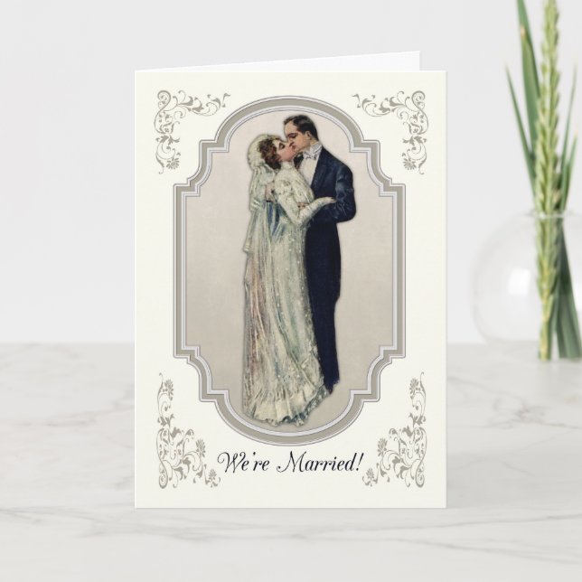 Marriage Announcement with Victorian Couple (Front)