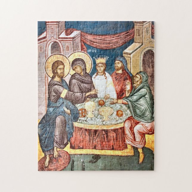 Marriage at Cana Orthodox Christian Icon Jigsaw Puzzle (Vertical)
