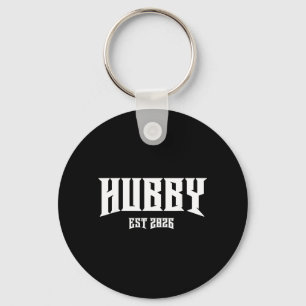 Marriage Bachelor Party Grunge Rock Hubby Est 2026 Key Ring