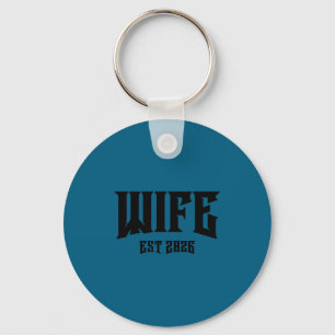 Marriage bachelor party grunge rock wife est 2026  key ring