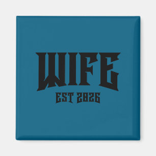 Marriage bachelor party grunge rock wife est 2026 magnet