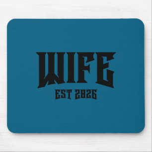 Marriage bachelor party grunge rock wife est 2026 mouse pad