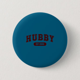 Marriage bachelor party wife and hubby est 2026 6 cm round badge