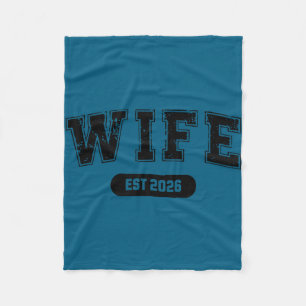Marriage bachelor party wife and hubby est 2026  fleece blanket