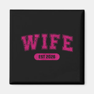 Marriage Bachelor Party Wife and Hubby Est 2026 Magnet