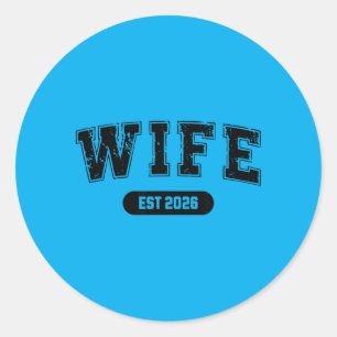 Marriage Bachelor Party Wife And Husband Est 2026 Classic Round Sticker