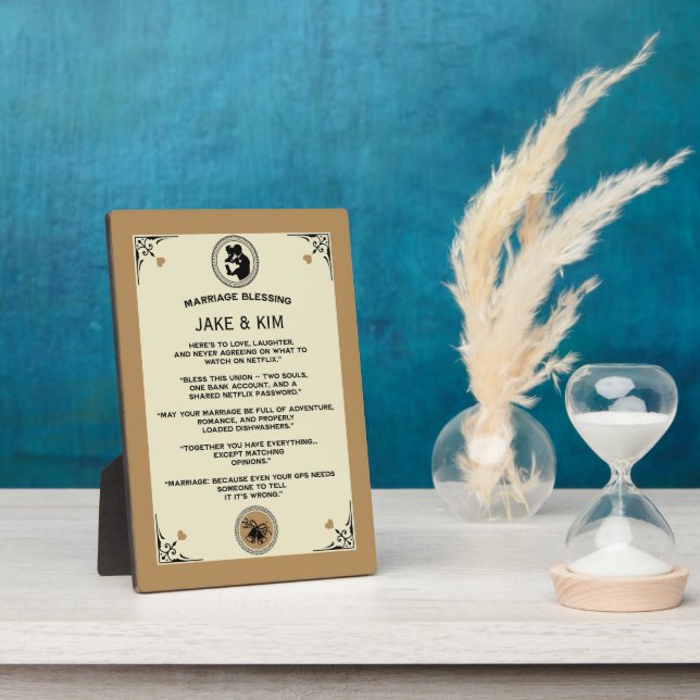 Marriage Blessing Gift Plaque (Side)