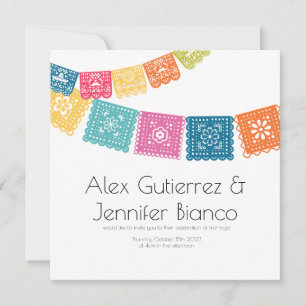 Marriage - Boda - Wedding Papel Picado  Invitation