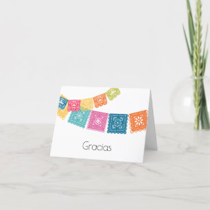 Marriage - Boda - Wedding Papel Picado  Thank You Card