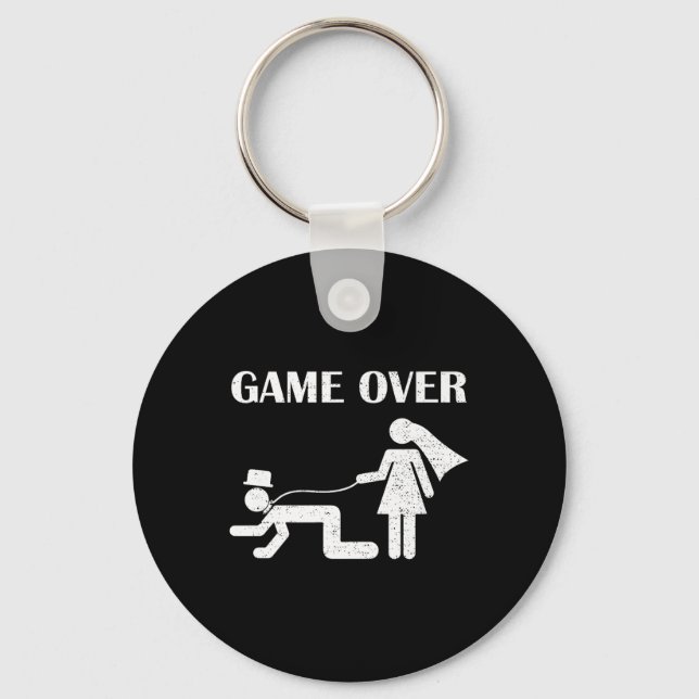 Marriage Bride Groom Married Meme Game Funny Over  Key Ring (Front)