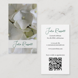 Marriage Celebrant Simple White Floral Business Card