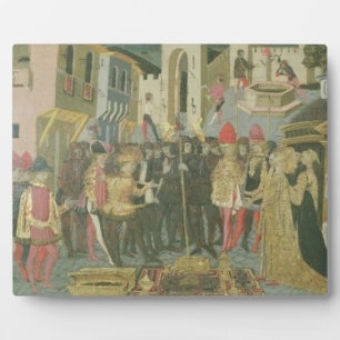 Marriage ceremony painted on cassone panel, Floren Plaque