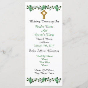 Marriage ceremony program Irish theme