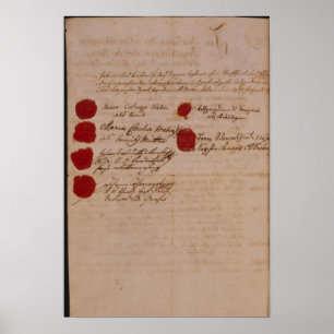 Marriage certificate of Wolfgang,Mozart and Weber Poster