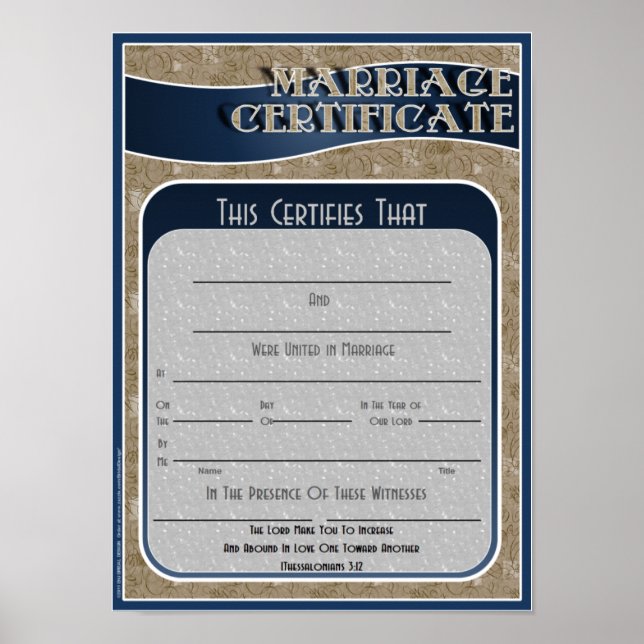 Marriage Certificate Poster (Front)