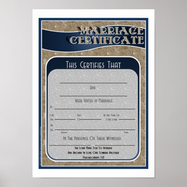 Marriage Certificate Poster (Front)
