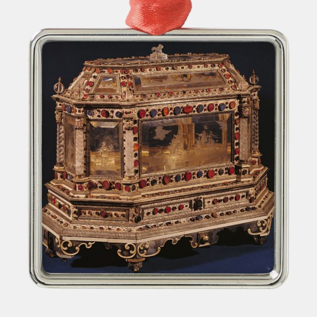 Marriage coffer, 1753 metal ornament (Front)
