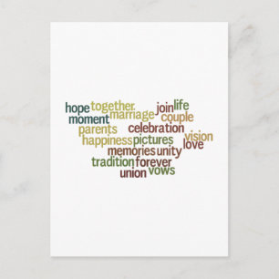 Marriage Collection Of Words (Wedding Wordle) Postcard