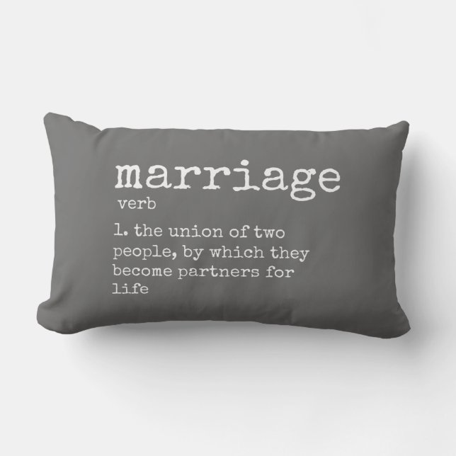 Marriage Definition Couple's Personalised Wedding Lumbar Cushion (Front)