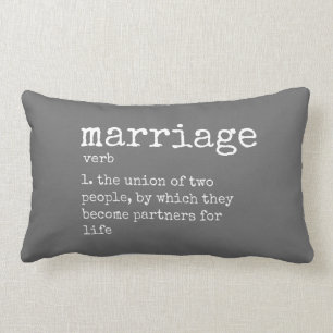 Marriage Definition Couple's Personalised Wedding Lumbar Cushion