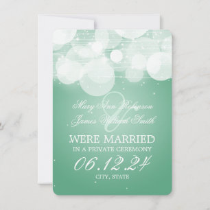 Marriage Elopement Glow & Sparkle Mint Announcement