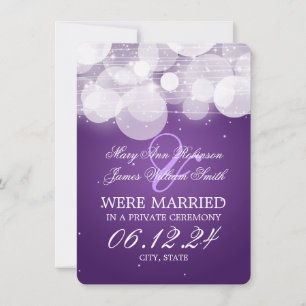 Marriage Elopement Glow & Sparkle Purple Announcement