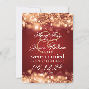 Marriage Elopement Sparkling Lights Gold Announcement