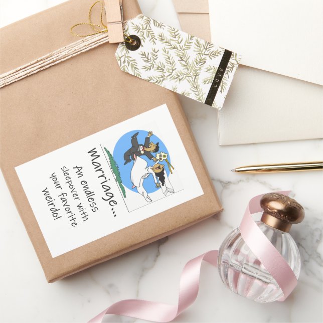 Marriage endless sleepover  rectangular sticker (Gifting)