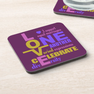 Marriage Equality / One Love custom coasters