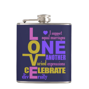 Marriage Equality / One Love custom flask