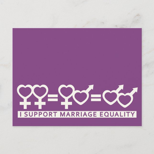 Marriage Equality / One Love custom postcard (Front)