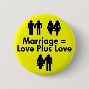 Marriage Equals Love Plus Love Button