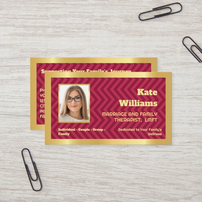 Marriage & Family Therapist Business Card (Front/Back In Situ)