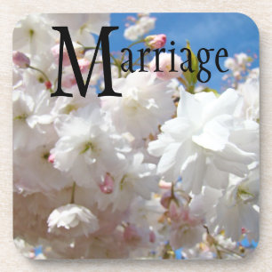 Marriage gift coasters Weddings White Blossoms