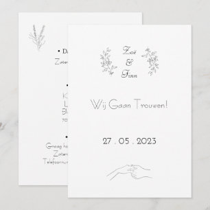 Marriage Invitation (12.7cm x 17.8cm) - Black & Wh