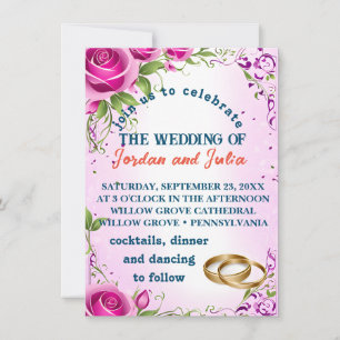 Marriage invitation with flowers