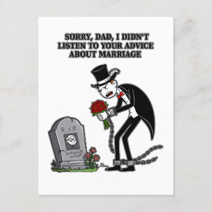 marriage is being stupid together invitation postcard