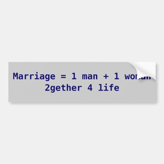 marriage is... bumper sticker (Front)