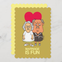 Marriage is fun - grumpy old couple cartoon brown