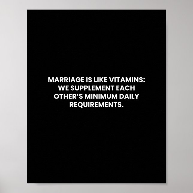 Marriage is like vitamins Funny Poster (Front)