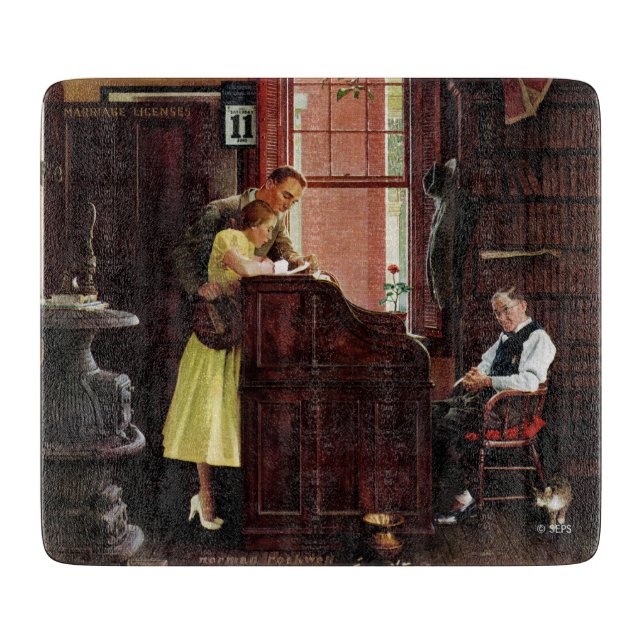 Marriage License by Norman Rockwell Cutting Board (Front)