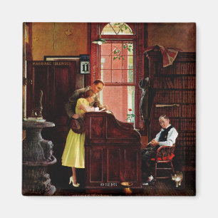 Marriage License by Norman Rockwell Magnet