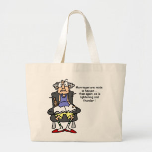 Marriage, Lightning, Thunder Humour Large Tote Bag