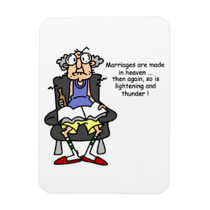 Marriage, Lightning, Thunder Humour Magnet