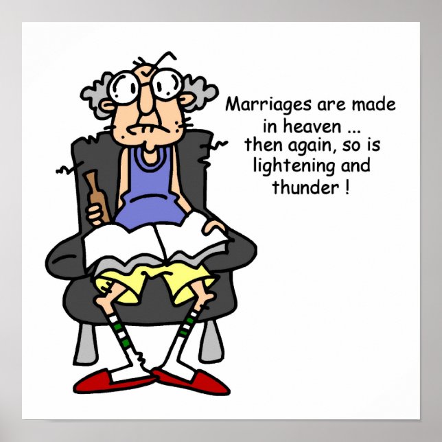 Marriage, Lightning, Thunder Humour Poster (Front)