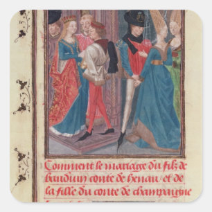 Marriage of Baldwin VI and Marie Square Sticker