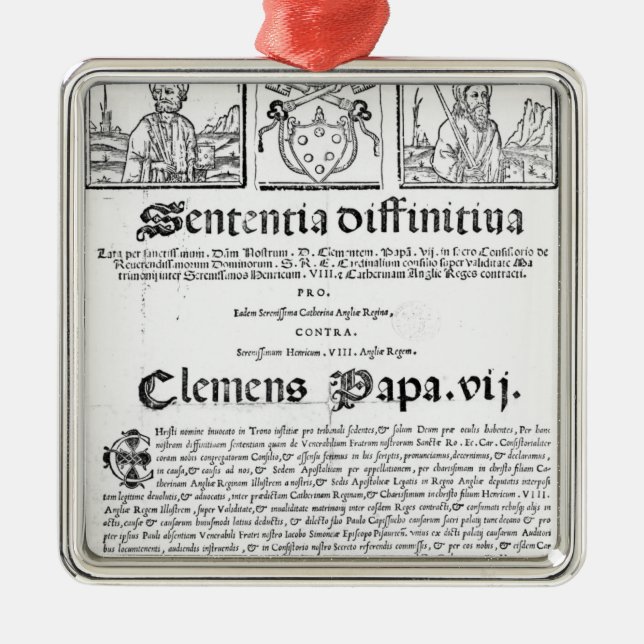 Marriage of Henry VIII and Catherine of Aragon Metal Ornament (Front)